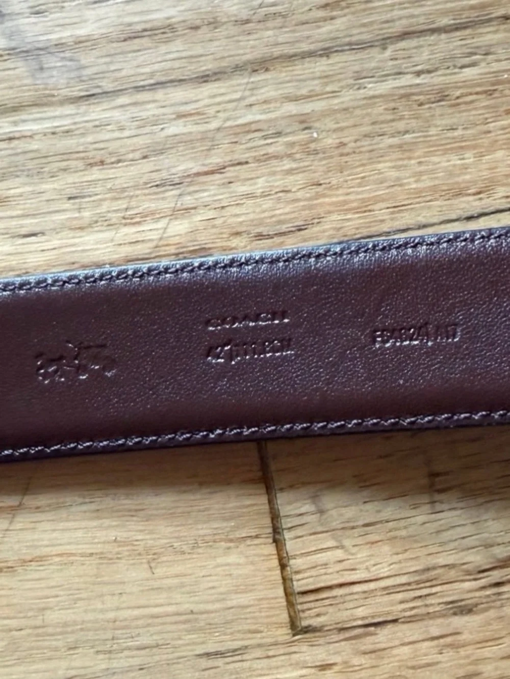 Coach Harness Silver Buckle Belt Saddle Brown 46 inch